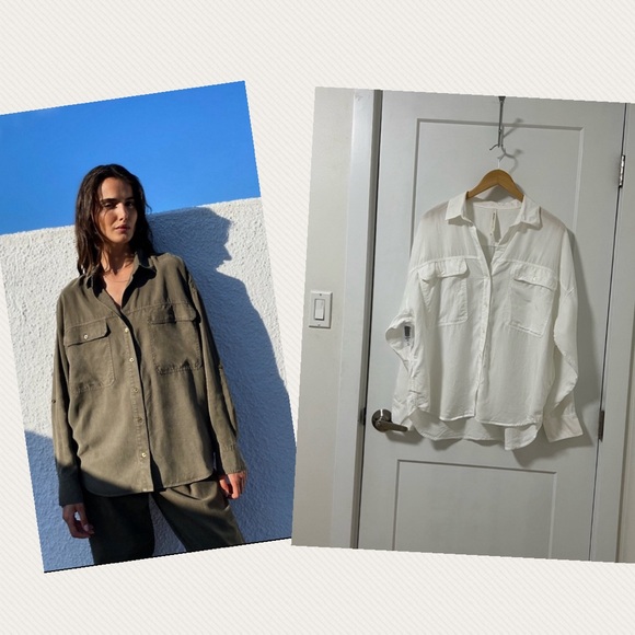 NWTS Aritzia The Group Babaton  Oversized Button up Utility Shirt - Picture 1 of 13